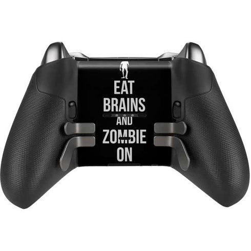 Eat Brains and Zombie On Black Xbox Elite Wireless Controller Series 2 Skin