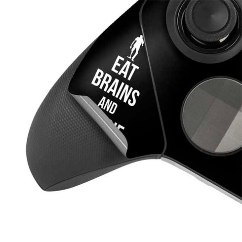 Eat Brains and Zombie On Black Xbox Elite Wireless Controller Series 2 Skin