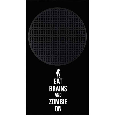 Eat Brains and Zombie On Black Xbox Series S Console Skin