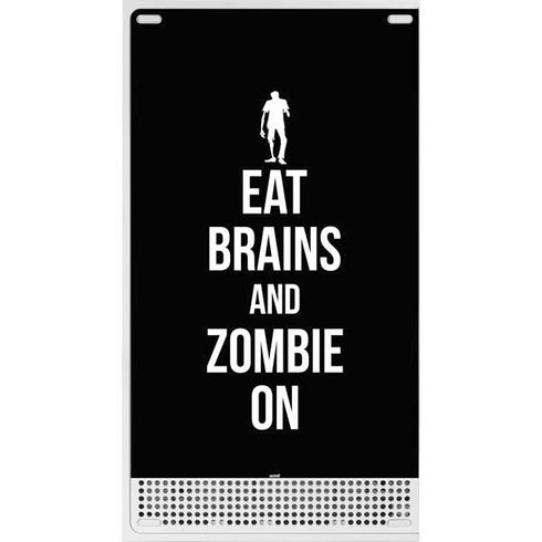 Eat Brains and Zombie On Black Xbox Series S Console Skin