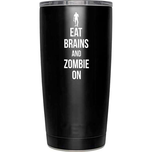 Eat Brains and Zombie On Black Yeti 20oz Tumbler Skin