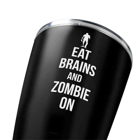Eat Brains and Zombie On Black Yeti 20oz Tumbler Skin