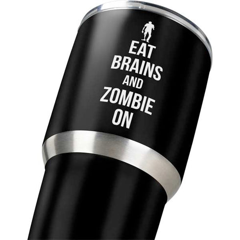 Eat Brains and Zombie On Black Yeti 30oz Rambler Tumbler Skin