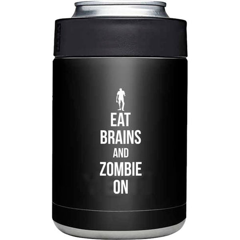 Eat Brains and Zombie On Black Yeti Colster Can Insulator Skin