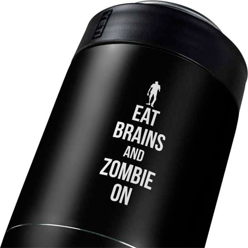 Eat Brains and Zombie On Black Yeti Colster Can Insulator Skin