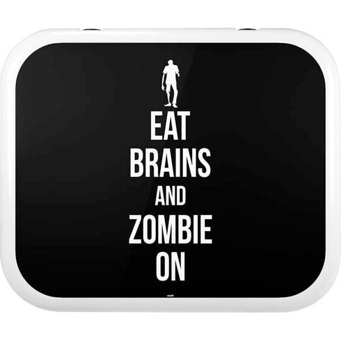 Eat Brains and Zombie On Black YETI Roadie 24 Hard Cooler Skin
