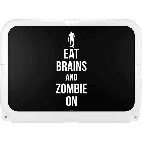 Eat Brains and Zombie On Black YETI Tundra 35 Hard Cooler Skin