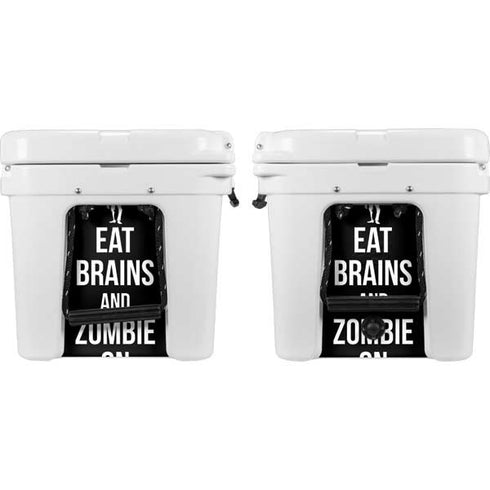 Eat Brains and Zombie On Black YETI Tundra 45 Hard Cooler Skin