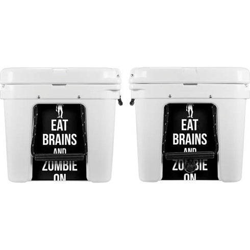 Eat Brains and Zombie On Black YETI Tundra 65 Hard Cooler Skin