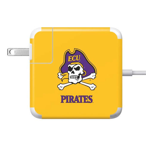 East Carolina University ECU Pirates Logo Yellow 85W Power Adapter (15 and 17 inch MacBook Pro Charger) Skin