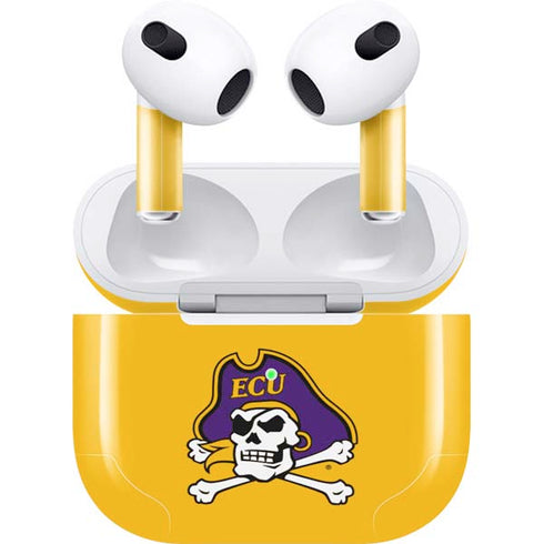 East Carolina University ECU Pirates Logo Yellow Apple AirPods (3rd Gen 2021) Skin