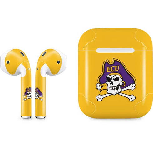 East Carolina University ECU Pirates Logo Yellow Apple AirPods Skin