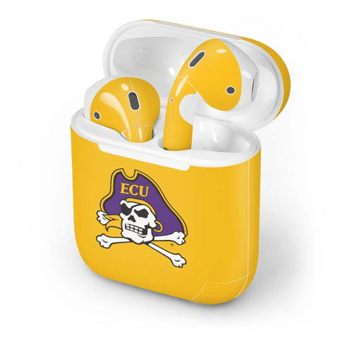 East Carolina University ECU Pirates Logo Yellow Apple AirPods Skin