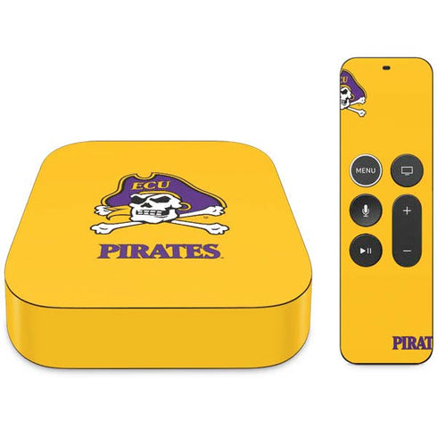 East Carolina University ECU Pirates Logo Yellow Apple TV Skin