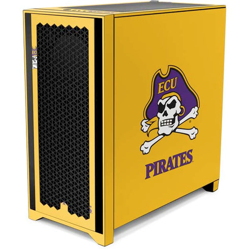 East Carolina University ECU Pirates Logo Yellow Corsair 4000D Tempered Glass Mid-Tower ATX Case Skin