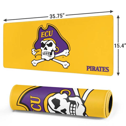 East Carolina University ECU Pirates Logo Yellow Gaming Mouse Pad