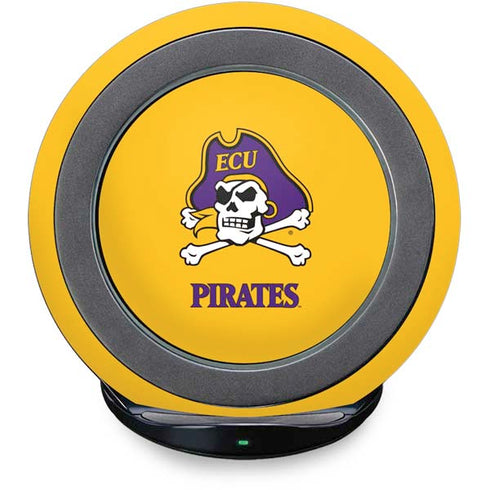 East Carolina University ECU Pirates Logo Yellow Fast Charge Wireless Charging Stand Skin
