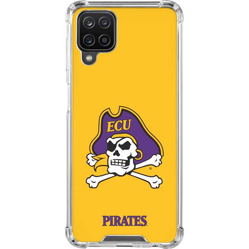 East Carolina University ECU Pirates Logo Yellow Galaxy A12 Clear Case