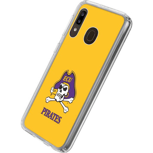 East Carolina University ECU Pirates Logo Yellow Galaxy A20 Clear Case