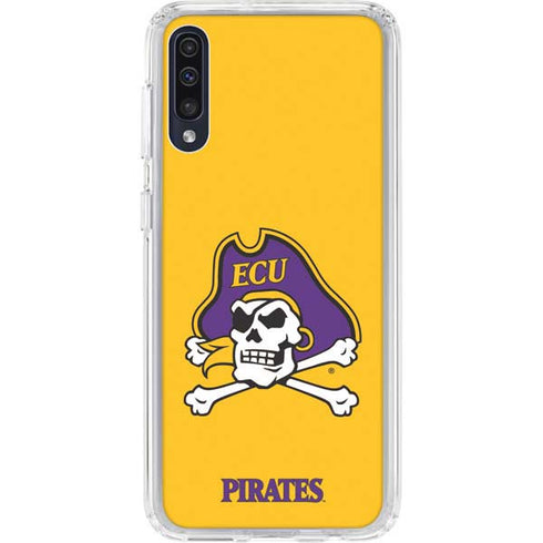 East Carolina University ECU Pirates Logo Yellow Galaxy A50 Clear Case