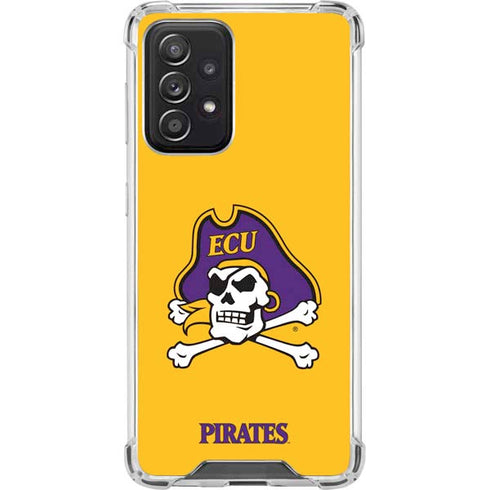 East Carolina University ECU Pirates Logo Yellow Galaxy A52 5G Clear Case