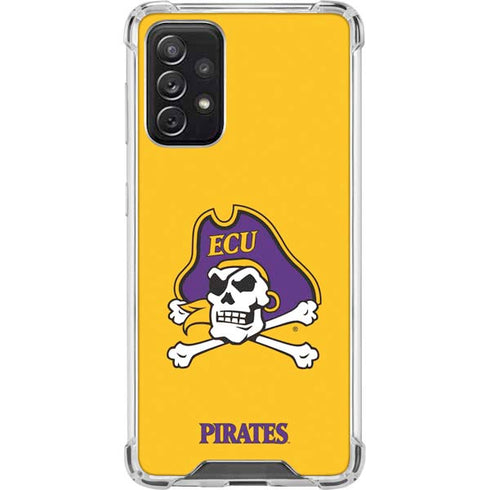 East Carolina University ECU Pirates Logo Yellow Galaxy A72 5G Clear Case