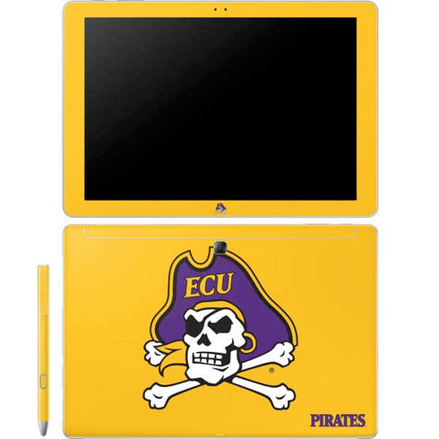 East Carolina University ECU Pirates Logo Yellow Galaxy Book 12in Skin