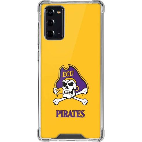 East Carolina University ECU Pirates Logo Yellow Galaxy Note20 5G Clear Case