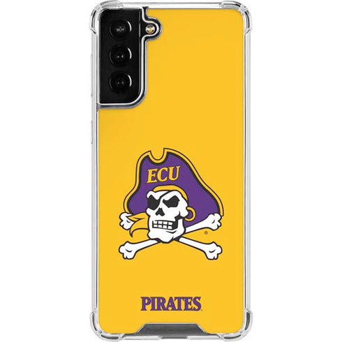 East Carolina University ECU Pirates Logo Yellow Galaxy S21 FE Clear Case