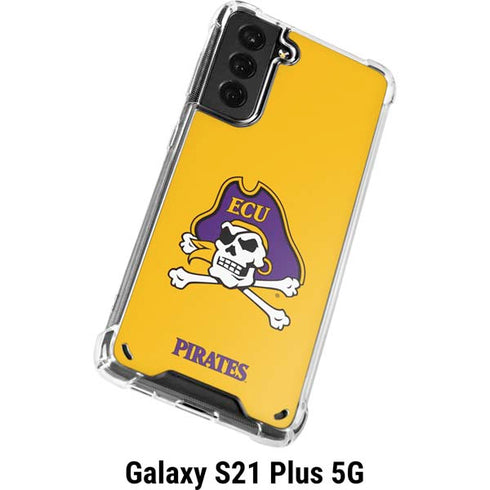 East Carolina University ECU Pirates Logo Yellow Galaxy S21 Plus 5G Clear Case