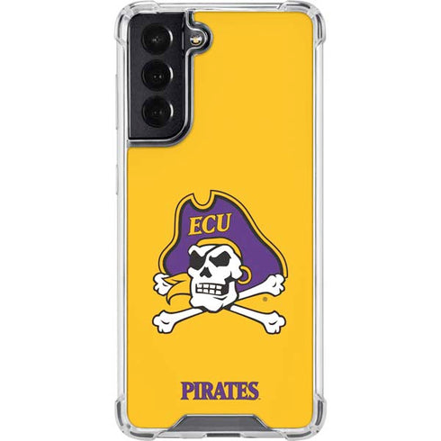 East Carolina University ECU Pirates Logo Yellow Galaxy S22 Clear Case