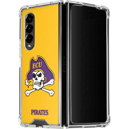 East Carolina University ECU Pirates Logo Yellow Galaxy Z Fold4 5G Clear Case