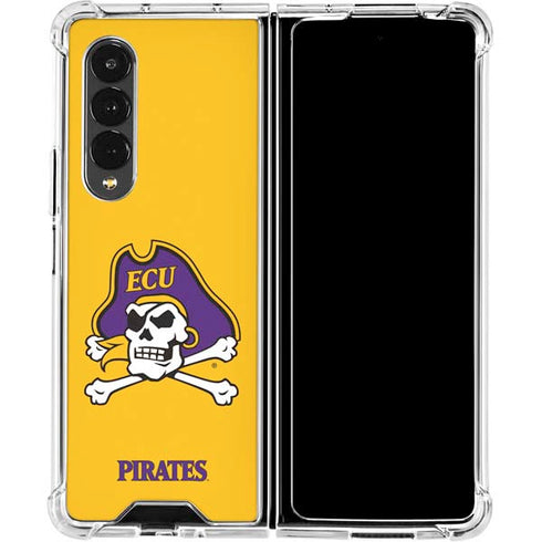 East Carolina University ECU Pirates Logo Yellow Galaxy Z Fold4 5G Clear Case
