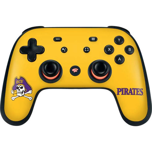 East Carolina University ECU Pirates Logo Yellow Google Stadia Controller Skin