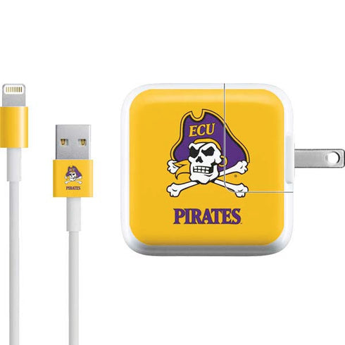 East Carolina University ECU Pirates Logo Yellow iPad Charger (10W USB) Skin