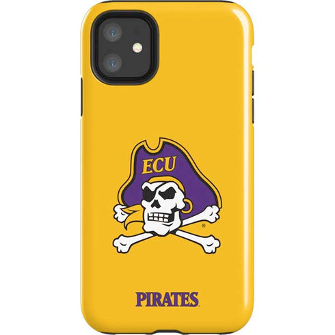 East Carolina University ECU Pirates Logo Yellow iPhone 11 Impact Case