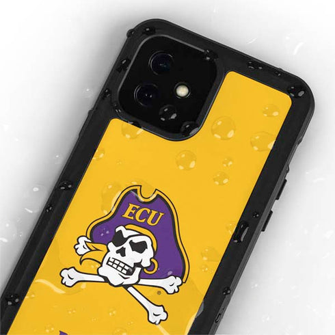 East Carolina University ECU Pirates Logo Yellow iPhone 12 Mini Waterproof Case