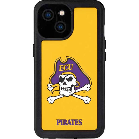 East Carolina University ECU Pirates Logo Yellow iPhone 13 Mini Waterproof Case