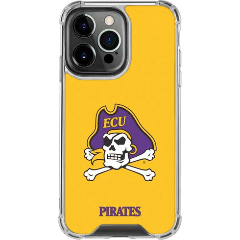 East Carolina University ECU Pirates Logo Yellow iPhone 13 Pro Clear Case