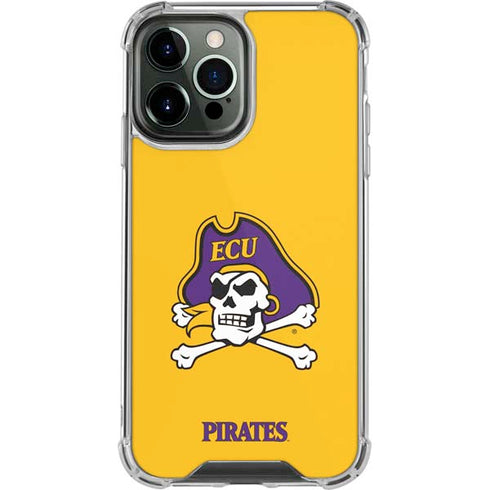 East Carolina University ECU Pirates Logo Yellow iPhone 13 Pro Max Clear Case