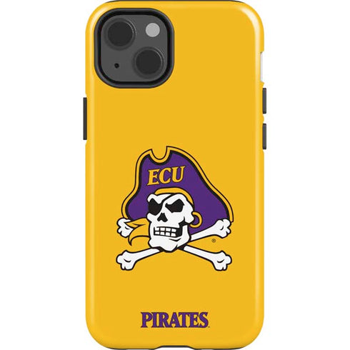 East Carolina University ECU Pirates Logo Yellow iPhone 15 Impact Case