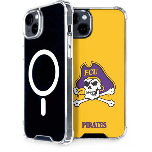 East Carolina University ECU Pirates Logo Yellow iPhone 15 Plus MagSafe Case