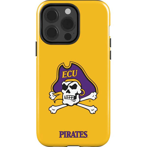 East Carolina University ECU Pirates Logo Yellow iPhone 14 Pro Impact Case