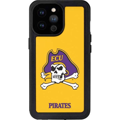 East Carolina University ECU Pirates Logo Yellow iPhone 14 Pro Max Waterproof Case