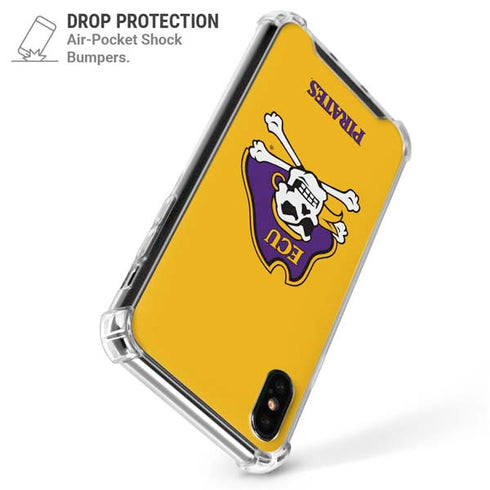 East Carolina University ECU Pirates Logo Yellow iPhone XS Max Clear Case