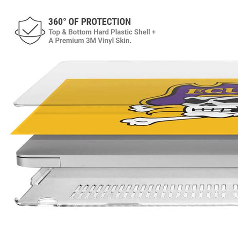 East Carolina University ECU Pirates Logo Yellow MacBook Pro 13in (2020) Case plus Skin