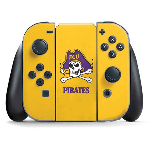 East Carolina University ECU Pirates Logo Yellow Nintendo Switch (2017-2021) Joy-Con Controller Skin