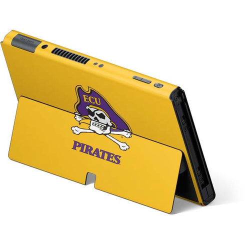 East Carolina University ECU Pirates Logo Yellow Nintendo Switch OLED (2021) Skin
