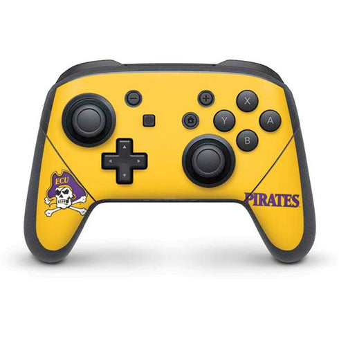 East Carolina University ECU Pirates Logo Yellow Nintendo Switch Pro Controller Skin