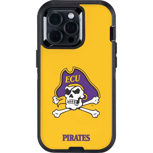 East Carolina University ECU Pirates Logo Yellow Otterbox Defender iPhone Skin